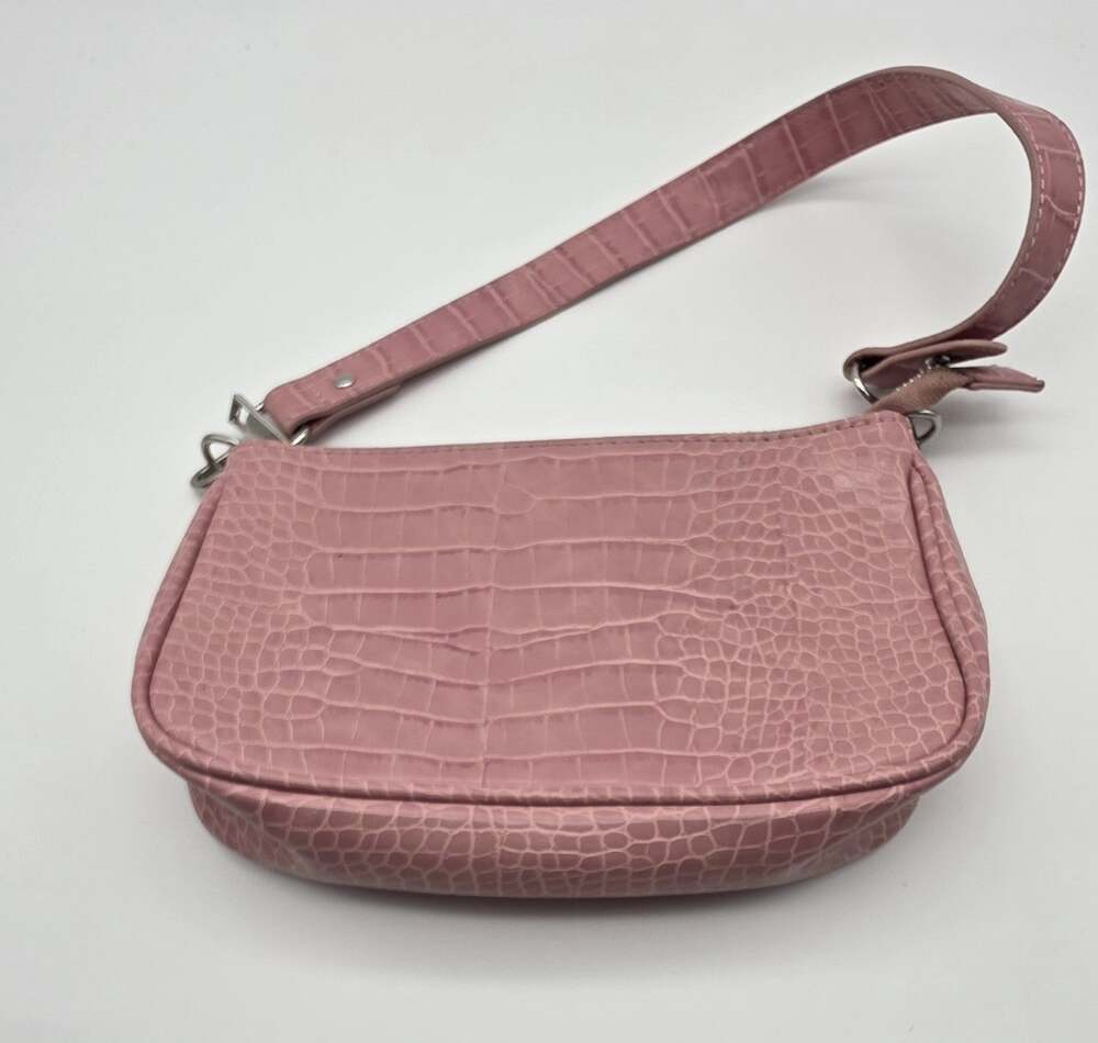 Urban Outfitters Pink Croc Embossed Baguette Shoulder Bag Y2K Purse